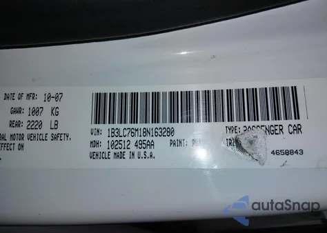 2008 Dodge Avenger R/T z USA, uszkodzony, nr VIN 1B3LC76M18N163280